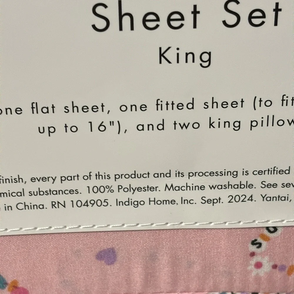 LAST SET! NEW! LONDON KAYE SWIFTY PINK FRIENDSHIP BRACELET KING SIZE SHEET SET